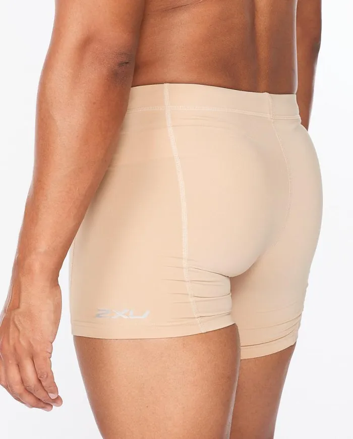 Tights Mens 2XU Core Compression 12 Shorts Beigesilver