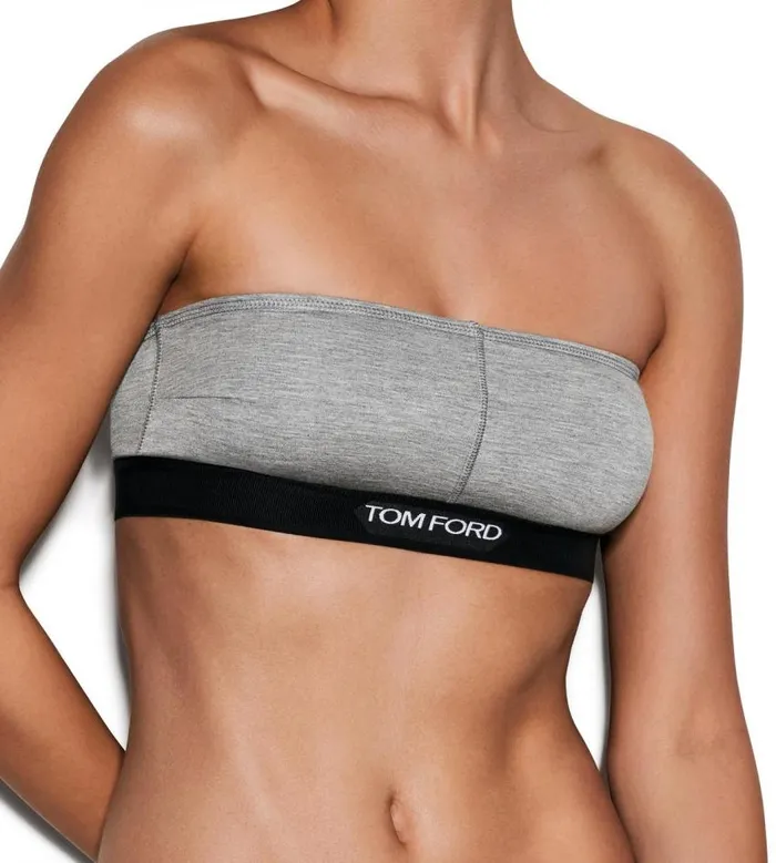 TOM FORD Bras Women MODAL SIGNATURE BANDEAU Grey Melange TOM FORD Bras Women MODAL SIGNATURE BANDEAU Grey Melange