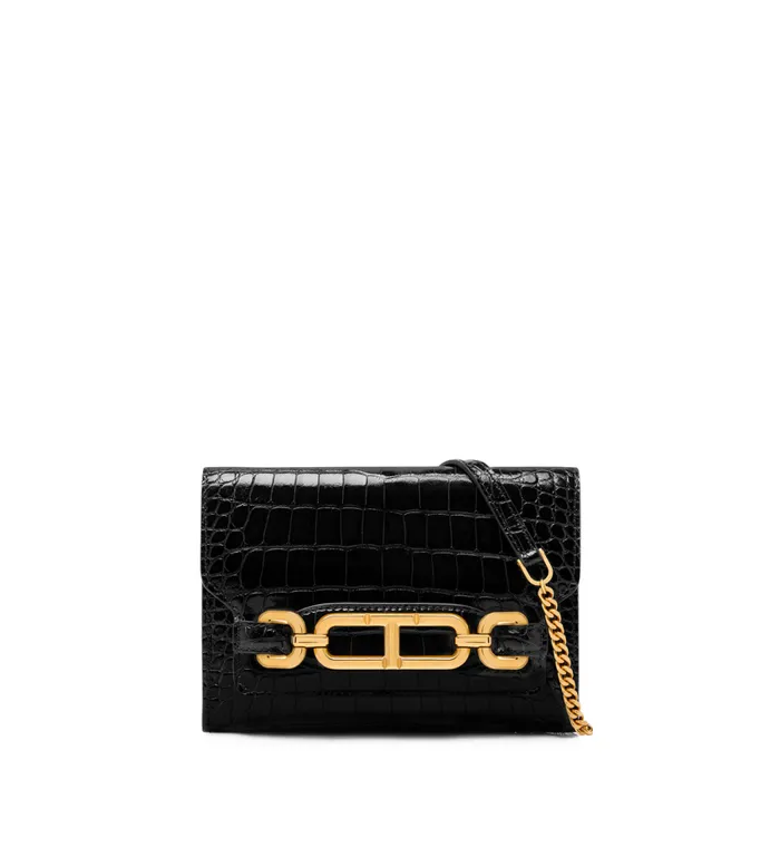 TOM FORD Clutches Women SHINY STAMPED CROCODILE LEATHER WHITNEY MINI BAG
