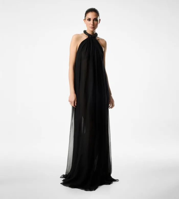 TOM FORD Dresses Women HALTERNECK EVENING DRESS WITH EMBROIDERY Black TOM FORD Dresses Women HALTERNECK EVENING DRESS WITH EMBROIDERY Black