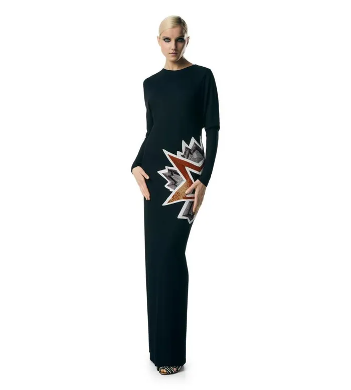 TOM FORD Dresses Women KAPOW EVENING DRESS Black and Multicolor TOM FORD Dresses Women KAPOW EVENING DRESS Black and Multicolor
