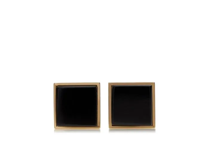 TOM FORD Jewelry Men GOLD AND ONYX SQUARE CUFFLINKS Goldonyx