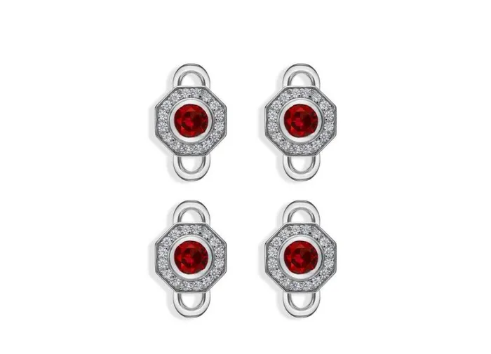 TOM FORD Jewelry Men OCTAGON DIAMOND STUDS Diamond Ruby