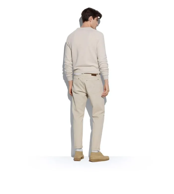 TOM FORD Knitwear Men CASHMERE SADDLE CREW NECK Ivory TOM FORD Knitwear Men CASHMERE SADDLE CREW NECK Ivory