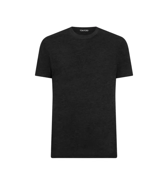 TOM FORD Knitwear Men COTTON BLEND MELANGE CREW NECK TSHIRT Black