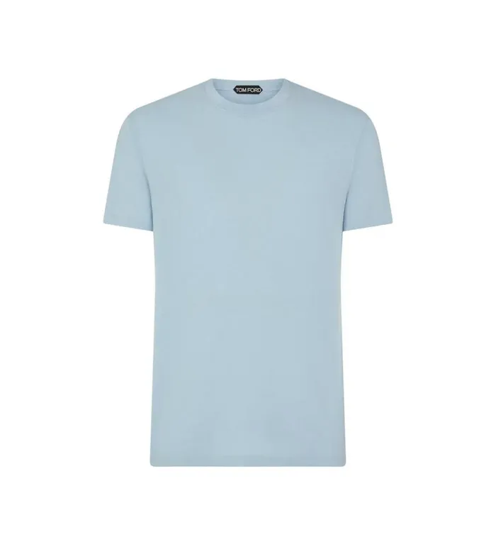 TOM FORD Knitwear Men LYOCELL COTTON CREW TSHIRT Sky Blue
