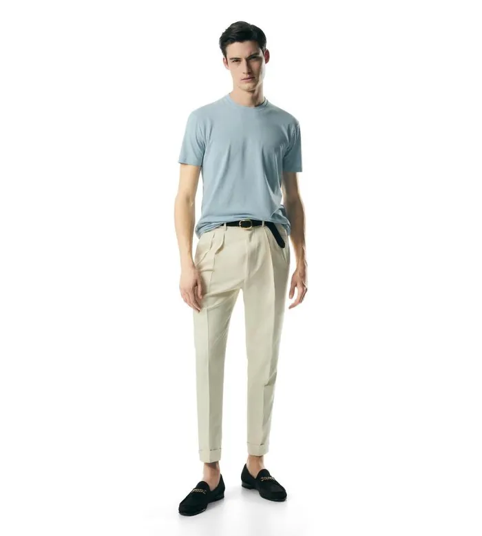 TOM FORD Knitwear Men LYOCELL COTTON CREW TSHIRT Sky Blue TOM FORD Knitwear Men LYOCELL COTTON CREW TSHIRT Sky Blue