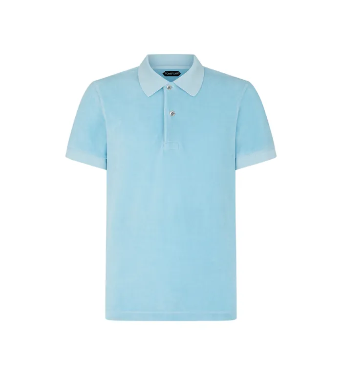 TOM FORD Knitwear Men TOWELLING POLO Sky