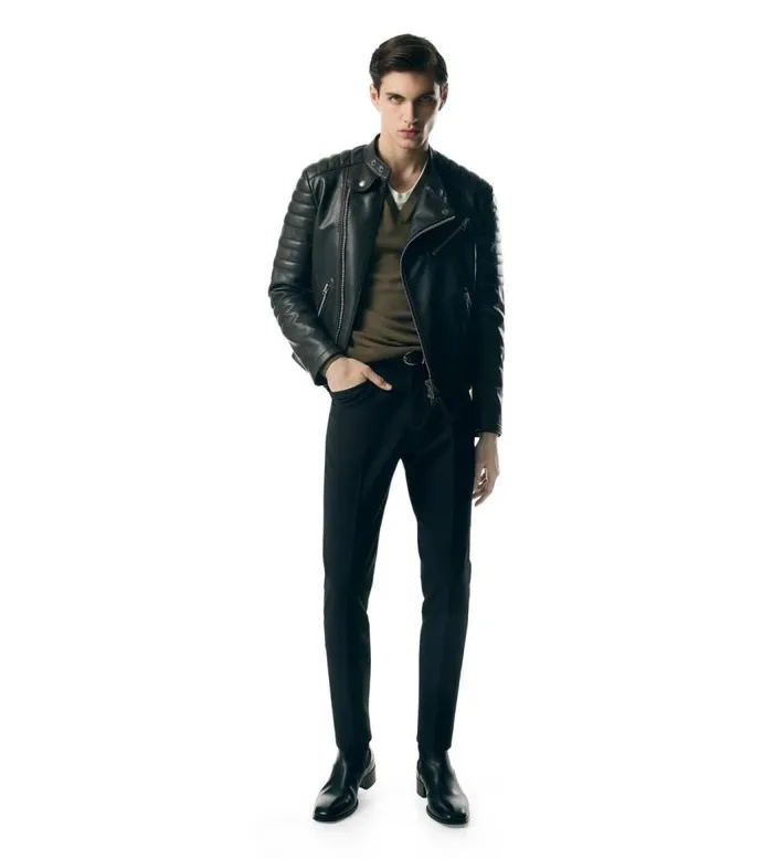 TOM FORD Outerwear Men LEATHER ICON BIKER Black TOM FORD Outerwear Men LEATHER ICON BIKER Black
