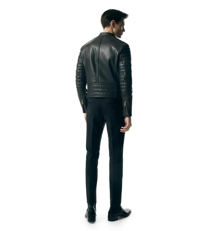 TOM FORD Outerwear Men LEATHER ICON BIKER Black TOM FORD Outerwear Men LEATHER ICON BIKER Black