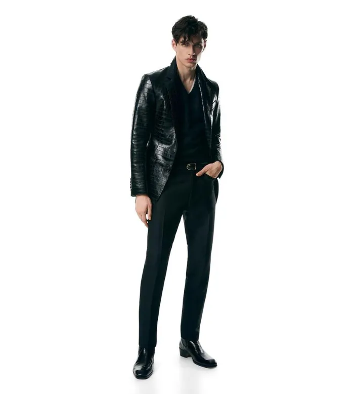 TOM FORD Outerwear Men PRINTED CROC SARTORIAL BLAZER Black TOM FORD Outerwear Men PRINTED CROC SARTORIAL BLAZER Black