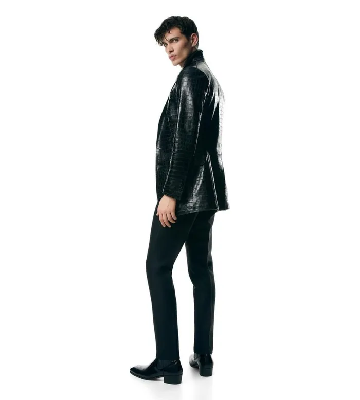 TOM FORD Outerwear Men PRINTED CROC SARTORIAL BLAZER Black TOM FORD Outerwear Men PRINTED CROC SARTORIAL BLAZER Black