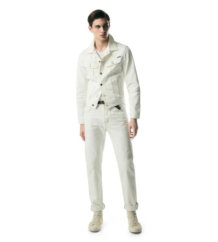 TOM FORD Outerwear Men WHITE TWILL ICON DENIM JACKET Ivory TOM FORD Outerwear Men WHITE TWILL ICON DENIM JACKET Ivory