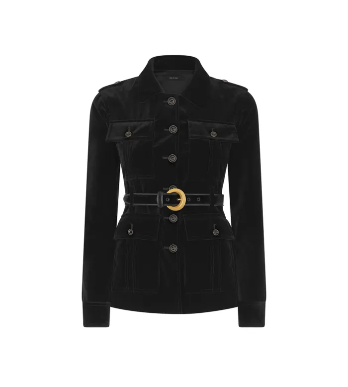TOM FORD Outerwear Women VELVET SAFARI JACKET Black