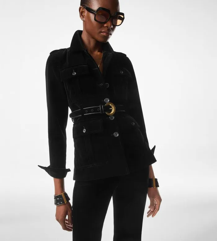 TOM FORD Outerwear Women VELVET SAFARI JACKET Black TOM FORD Outerwear Women VELVET SAFARI JACKET Black