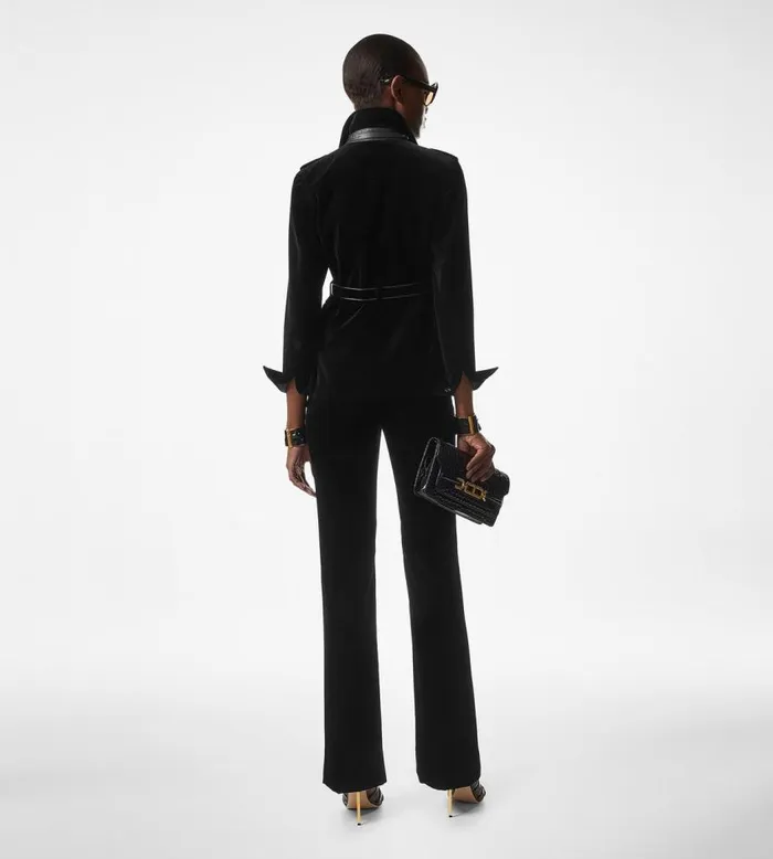 TOM FORD Outerwear Women VELVET SAFARI JACKET Black TOM FORD Outerwear Women VELVET SAFARI JACKET Black
