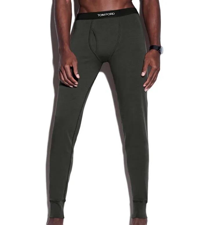 TOM FORD Pajama Pants and Long Johns Men COTTON LONG JOHNS Military Green