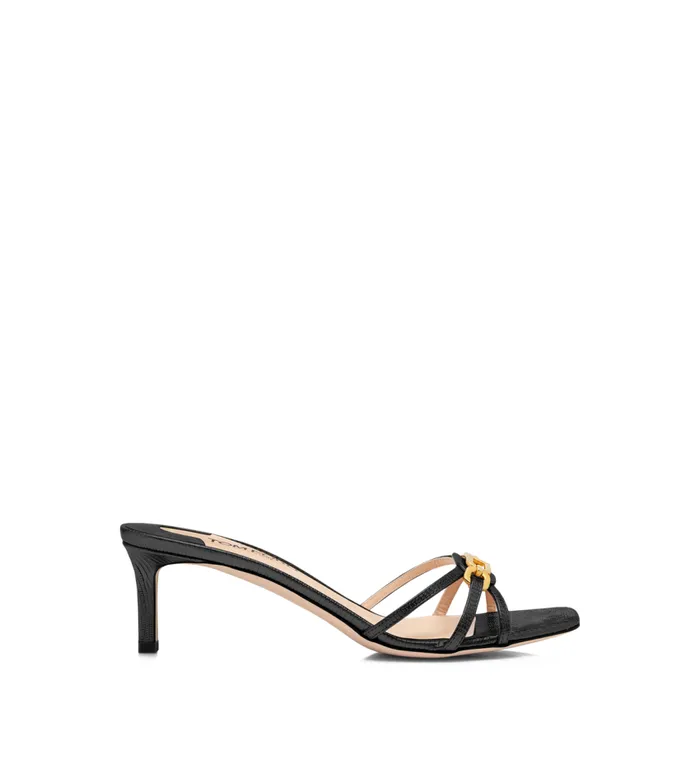 TOM FORD Sandals Women STAMPED LIZARD LEATHER WHITNEY MULE Black