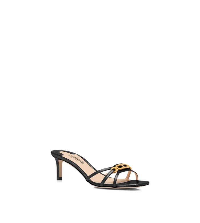 TOM FORD Sandals Women STAMPED LIZARD LEATHER WHITNEY MULE Black TOM FORD Sandals Women STAMPED LIZARD LEATHER WHITNEY MULE Black