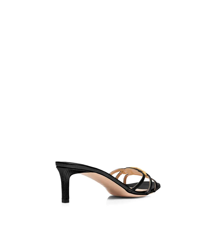 TOM FORD Sandals Women STAMPED LIZARD LEATHER WHITNEY MULE Black TOM FORD Sandals Women STAMPED LIZARD LEATHER WHITNEY MULE Black