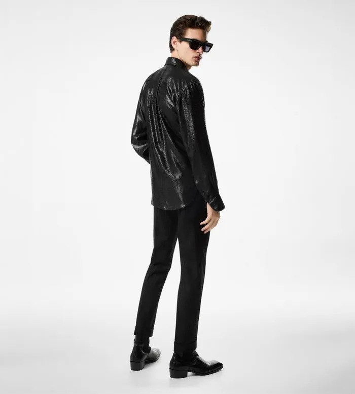 TOM FORD Shirts Men SNAKE JACQUARD FLUID FIT SHIRT Black TOM FORD Shirts Men SNAKE JACQUARD FLUID FIT SHIRT Black
