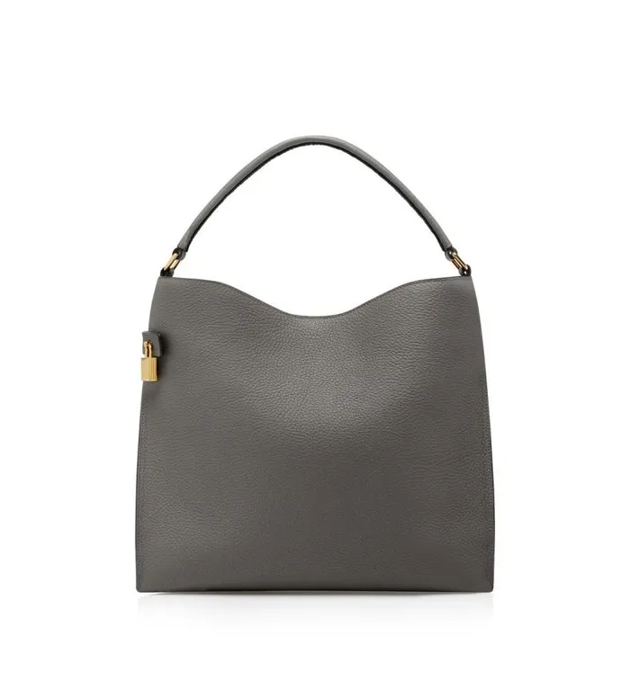 TOM FORD Shoulder Bags Women GRAIN LEATHER ALIX SMALL HOBO Graphite TOM FORD Shoulder Bags Women GRAIN LEATHER ALIX SMALL HOBO Graphite