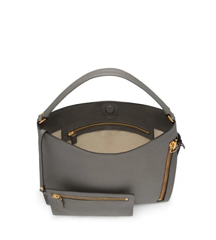 TOM FORD Shoulder Bags Women GRAIN LEATHER ALIX SMALL HOBO Graphite TOM FORD Shoulder Bags Women GRAIN LEATHER ALIX SMALL HOBO Graphite