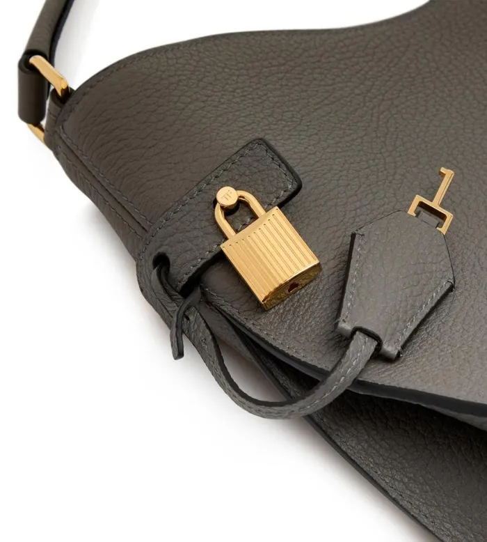 TOM FORD Shoulder Bags Women GRAIN LEATHER ALIX SMALL HOBO Graphite TOM FORD Shoulder Bags Women GRAIN LEATHER ALIX SMALL HOBO Graphite