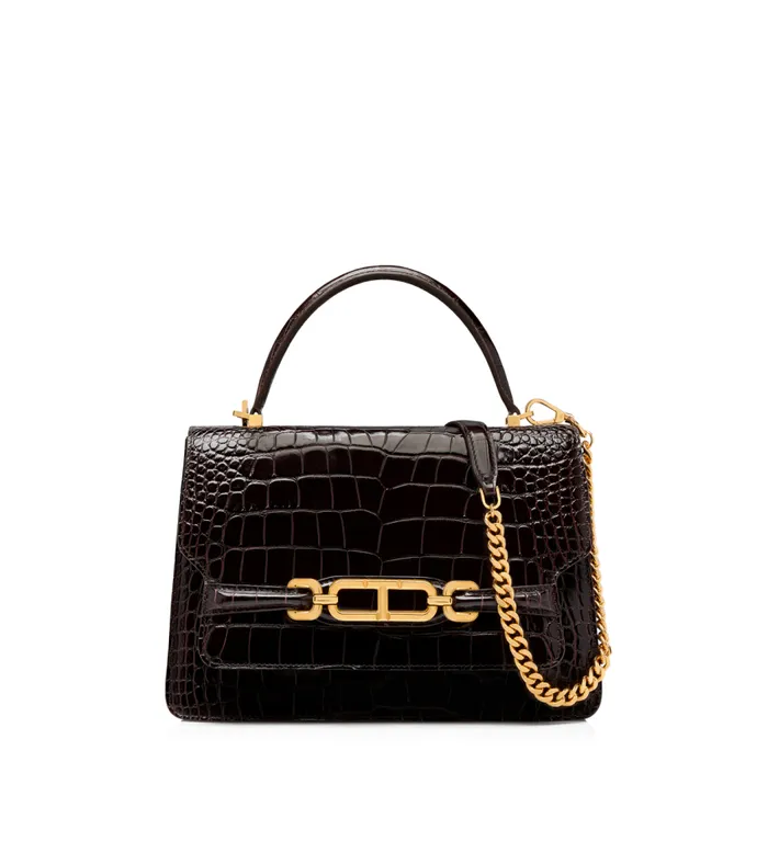 TOM FORD Shoulder Bags Women SHINY STAMPED CROCODILE LEATHER WHITNEY MEDIUM TOP HANDLE