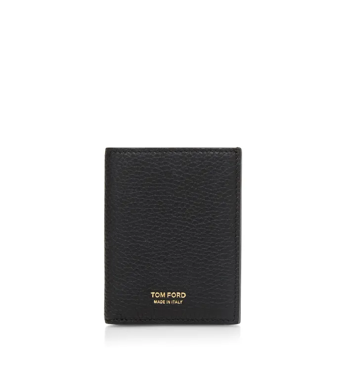 TOM FORD Small Leather Goods Men GRAIN LEATHER FOLDING CARDHOLDER Black