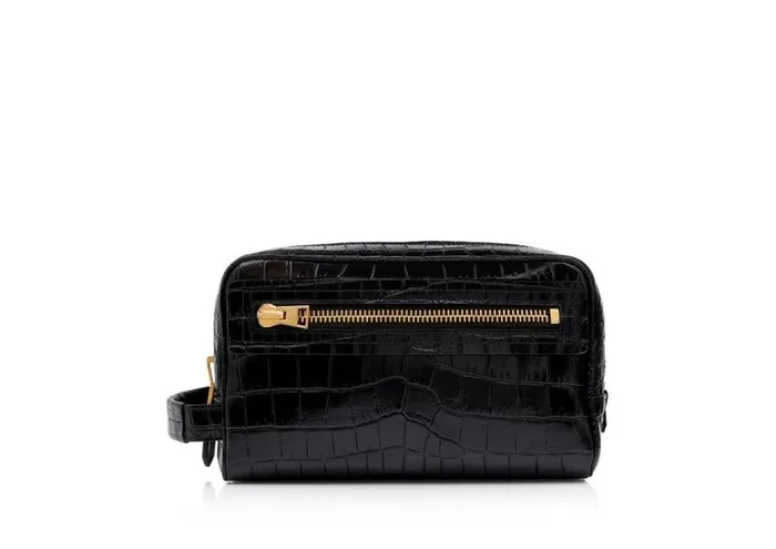 TOM FORD Small Leather Goods Men PRINTED ALLIGATOR LEATHER TOILETRY CASE Black TOM FORD Small Leather Goods Men PRINTED ALLIGATOR LEATHER TOILETRY CASE Black