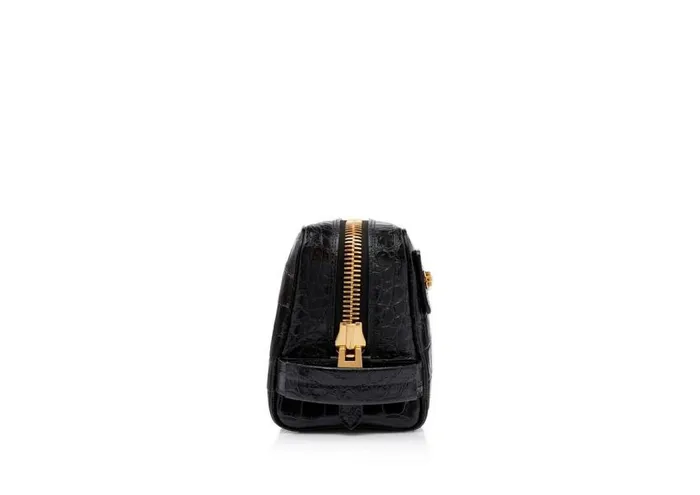 TOM FORD Small Leather Goods Men PRINTED ALLIGATOR LEATHER TOILETRY CASE Black TOM FORD Small Leather Goods Men PRINTED ALLIGATOR LEATHER TOILETRY CASE Black