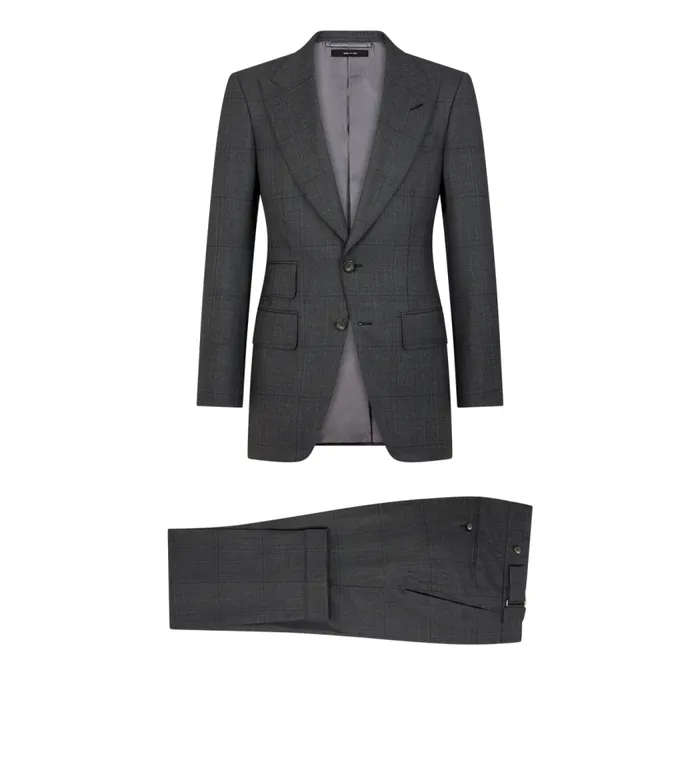 TOM FORD Suits Men GRAND OVERCHECK SHELTON SUIT Dark Grey