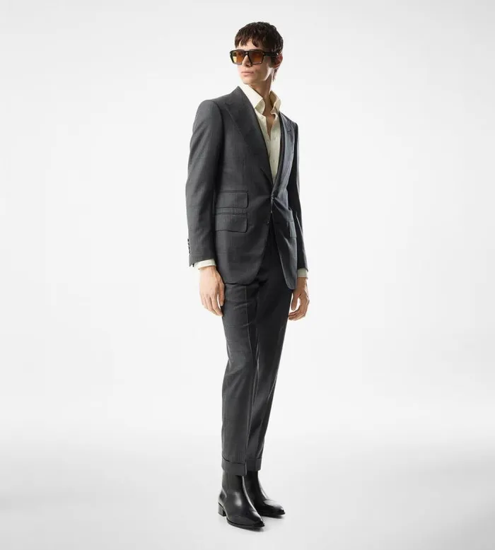 TOM FORD Suits Men GRAND OVERCHECK SHELTON SUIT Dark Grey TOM FORD Suits Men GRAND OVERCHECK SHELTON SUIT Dark Grey