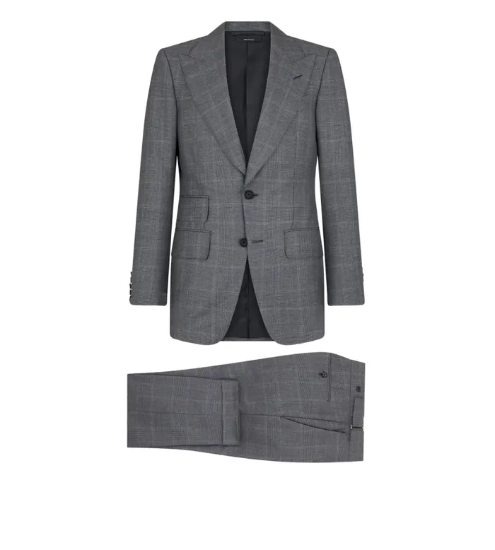 TOM FORD Suits Men PRINCE OF WALES SHELTON SUIT Grey