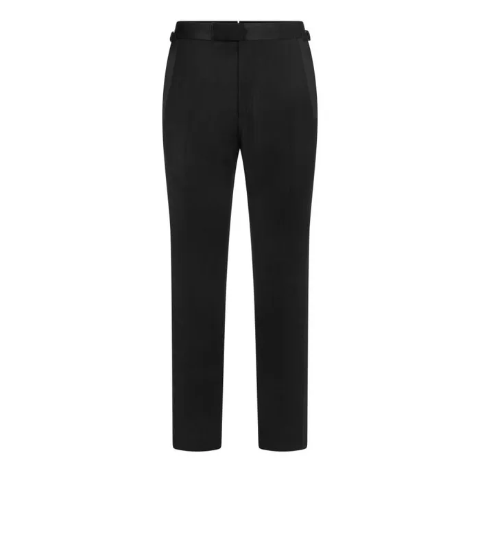 TOM FORD Suits Men WOOL MOHAIR SHELTON EVENING TROUSER Black