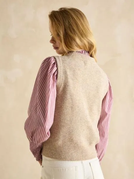 Tops and TShirts Women Joules Camel Regular Fit Knitted Vest