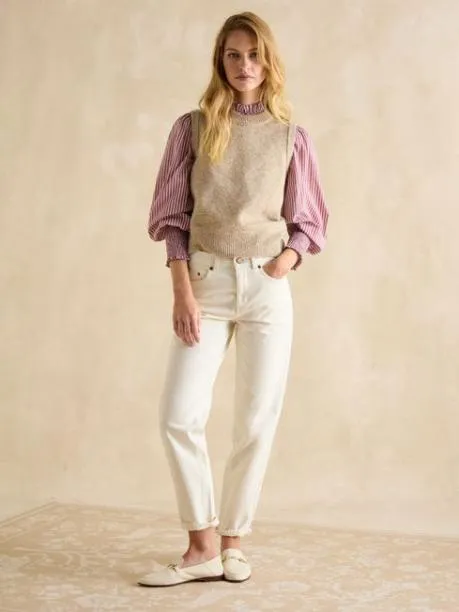 Tops and TShirts Women Joules Camel Regular Fit Knitted Vest