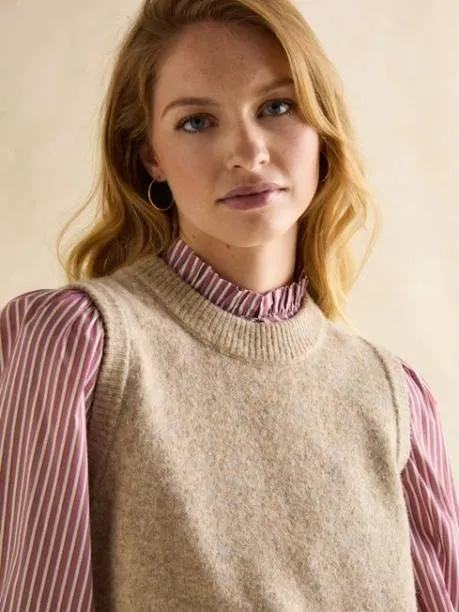 Tops and TShirts Women Joules Camel Regular Fit Knitted Vest