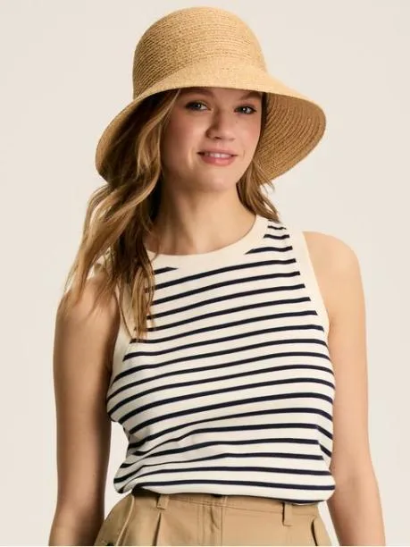 Tops and TShirts Women Joules Cream and Navy Striped Jersey Vest