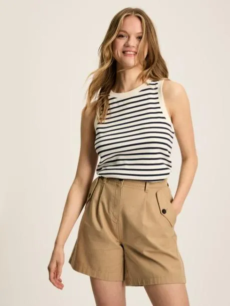 Tops and TShirts Women Joules Cream and Navy Striped Jersey Vest Tops and TShirts Women Joules Cream and Navy Striped Jersey Vest