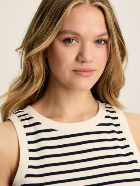 Tops and TShirts Women Joules Cream and Navy Striped Jersey Vest Tops and TShirts Women Joules Cream and Navy Striped Jersey Vest