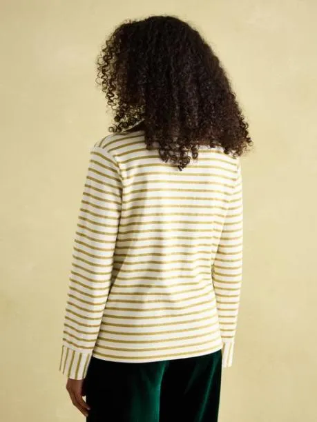 Tops and TShirts Women Joules CreamGold VNeck Jersey Top