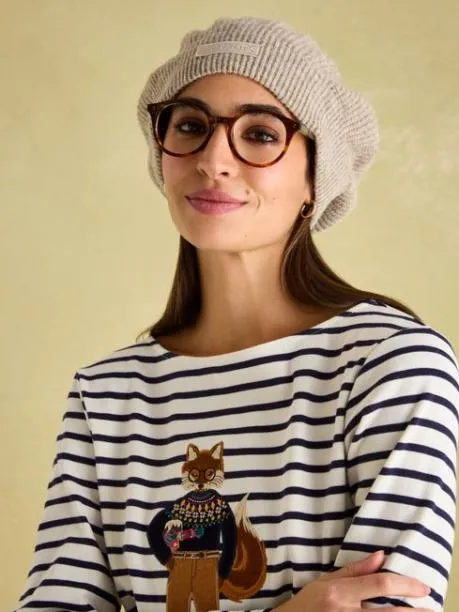Tops and TShirts Women Joules MultiWhite Boat Neck Breton Top