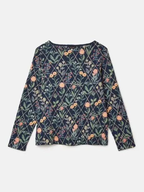 Tops and TShirts Women Joules Navy Floral Boat Neck Breton Top