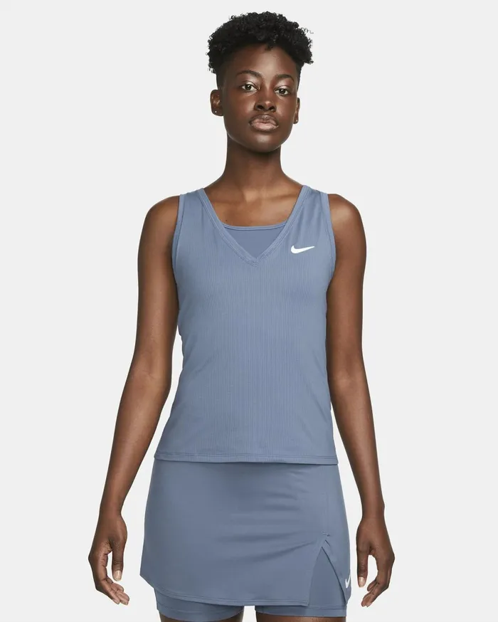 Tops And TShirts Women Nike NikeCourt Victory Diffused Bluewhite