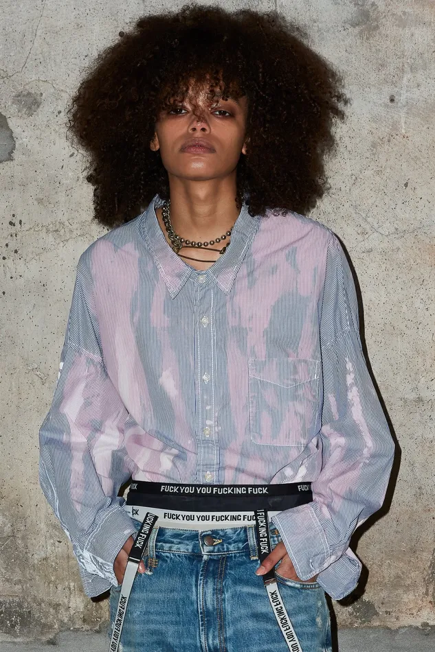 Tops Bleached Drop Neck Shirt 8211 R13 Women