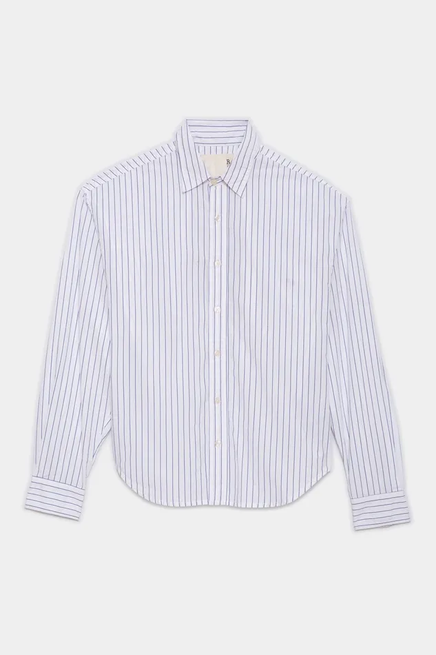 Tops Women R13 Dolman Sleeve Shirt 8211 Royal Blue Wide Pinstripe