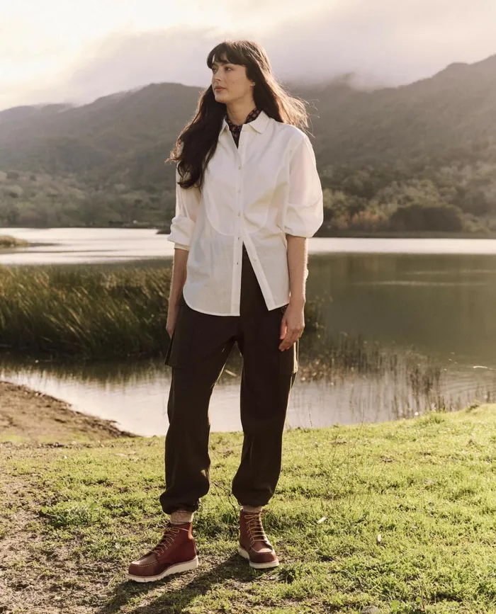 Tops Women The Great The Cowboy Tux Top White Tops Women The Great The Cowboy Tux Top White