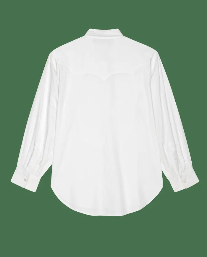 Tops Women The Great The Cowboy Tux Top White Tops Women The Great The Cowboy Tux Top White